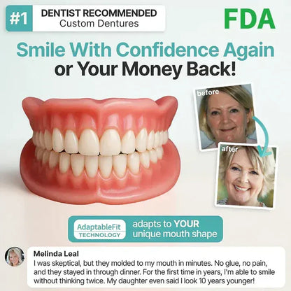 💖Ends Today: 75% OFF! ⏰Pryxo™  Medical Full Denture with Strong Suctiond Custom-Fit Full Functional Dentures🦷Obtain American Dental Association (ADA) Certification