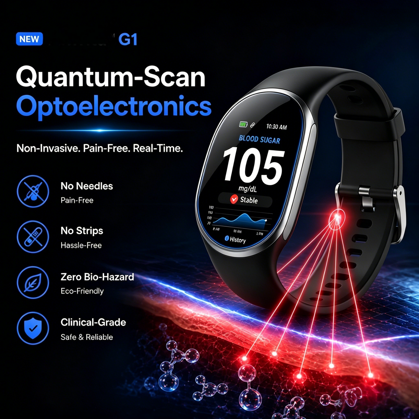 🎉 75% OFF Launch Offer🏆Aurora Tech™ Wrist Biotracker | 99.13% Accuracy • Non-Invasive Technology