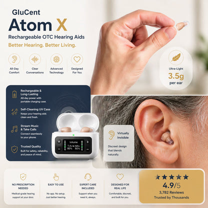 🔥 Final 1 Hours : Only Limited Stock Left🏆GluCent® Atom X Smart Hearing Aids — Hear Clearly, Feel Confident Again 💖(Mayo Clinic Recommended）
