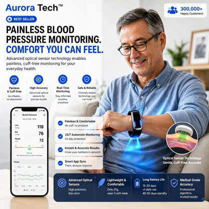Aurora Tech™ Smart screenless health bracelet