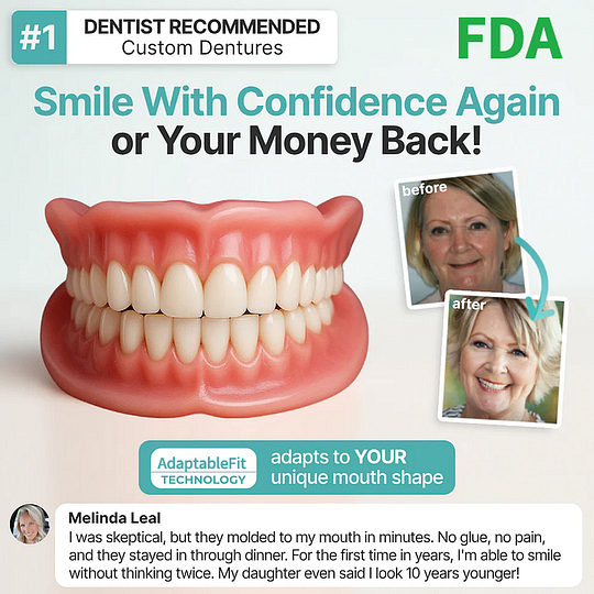 🌎Ends Today: 70% OFF! ⏰ Custom-Fit Full Functional Dentures| Smile with Confidence