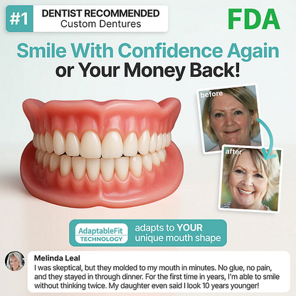 🌎Ends Today: 70% OFF! ⏰ Custom-Fit Full Functional Dentures| Smile with Confidence