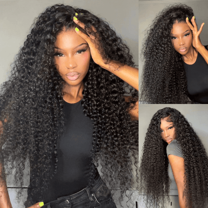 Geeta Hair $179 26Inch Curly 13x4 Lace Front Wig 100% Virgin Human Hair Wigs Black Curly Hair Pre Plucked Hairline