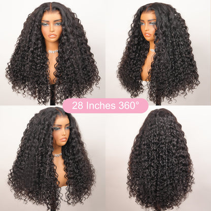Geeta Hair $179 26Inch Curly 13x4 Lace Front Wig 100% Virgin Human Hair Wigs Black Curly Hair Pre Plucked Hairline